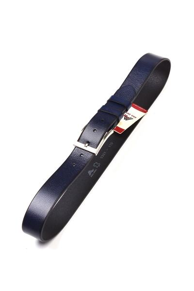 Aka حزام جلد رياضي باللون الأزرق الداكن - Sk0055