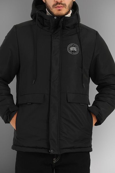 Fuga Ibiza Men's Black Hooded Water and Windproof Thick Lined Coat & Coat & Parka