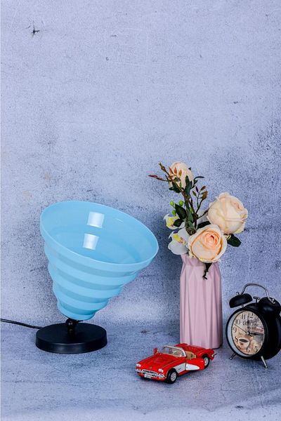 Art&Gift Facto Blue Floor Lamp Lampshade - Decorative Floor Corner and Garden Lighting