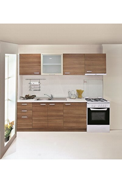 Kenyap Rainbow Mutfak Teak 240 Cm Tezgah Dahil