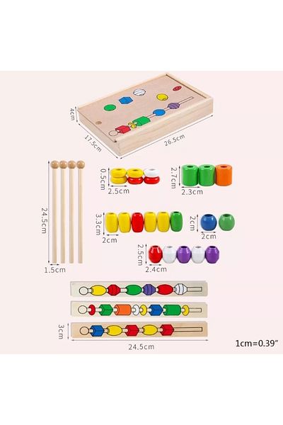 line up Circle Toys - Wooden Bead Sorting