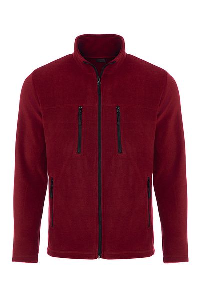 VEGA PORT Unisex Claret Red 4 Pockets Zipped Crown Model Outdoor Polar