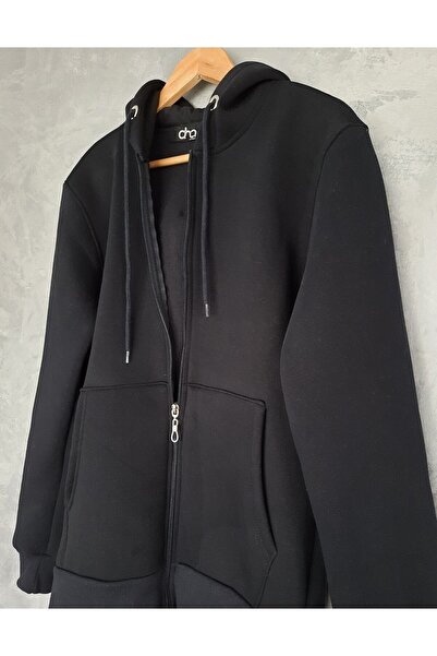 Dna Boutique Φούτερ με φερμουάρ 3 κλωστών με κουκούλα σε σκούρο μπλε ναυτικό