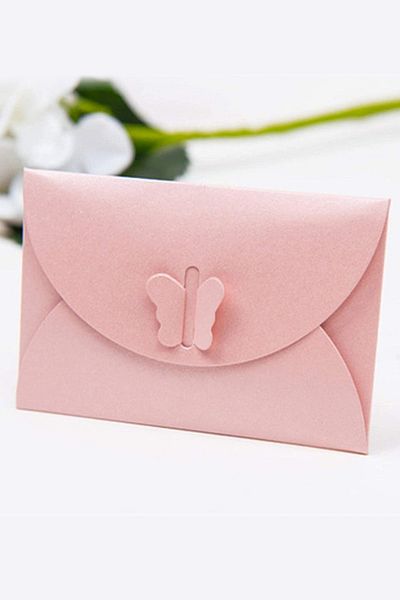 Dekorden Pink Envelope with Butterfly Clasp 20 Pieces