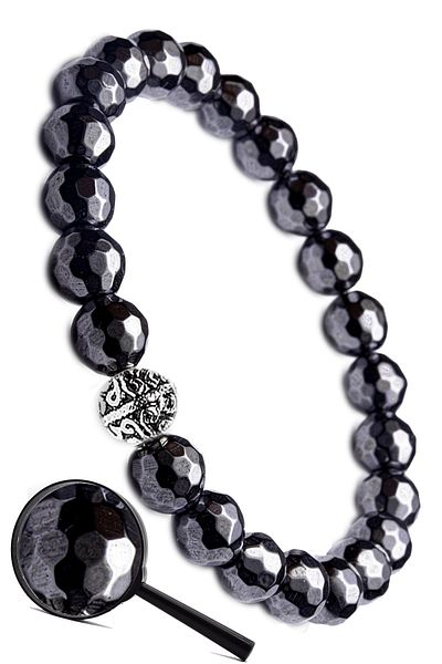Tesbih Atölyesi Certified Original Terahertz Stone Bracelet (with facet)