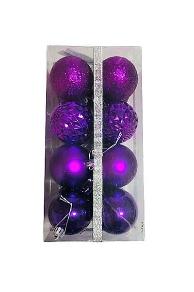 party mix Christmas Ornaments Christmas Tree Ornament Ball 5cm 16 Pieces Purple