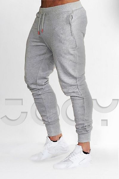 Jooy Company Pantaloni de sport din bumbac pieptănat pentru bărbați, negru și gri, set de 2