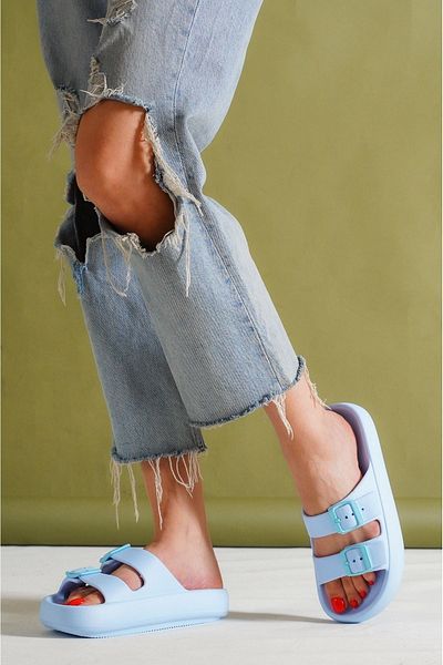 TOPUK Colorful Blue Yeezy Eva Women's Slippers