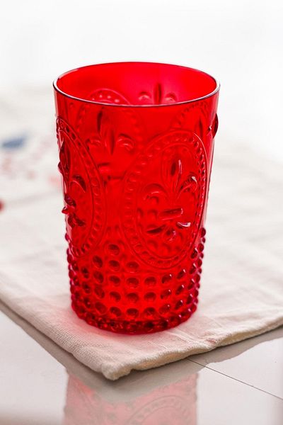 Depa Acrylic Red Single Short Cup & Water Soft Drink Coffee Side Cup 400 Ml (Not Glass)