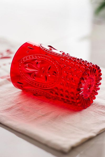 Depa Acrylic Red Single Short Cup & Water Soft Drink Coffee Side Cup 400 Ml (Not Glass)