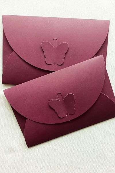 Dekorden 11X17 cm 100 Pieces Butterfly Buckle Invitation Envelope