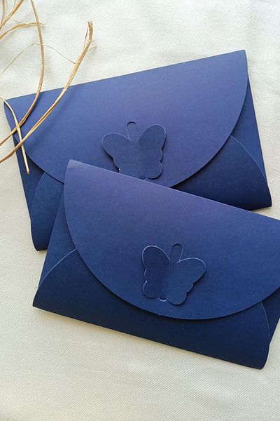 Dekorden 11X17 cm 100 Pieces Butterfly Buckle Invitation Envelope