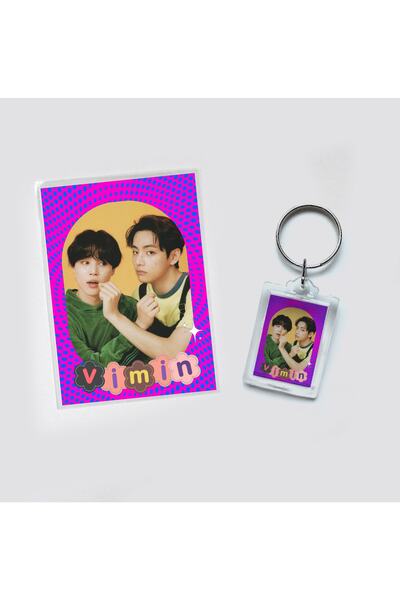 Güneş Kırtasiye مجموعة مفاتيح Bts Vmin Photocard