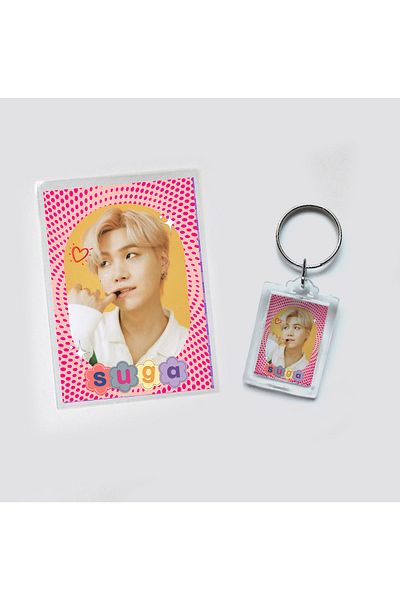 Güneş Kırtasiye Σετ μπρελόκ Bts Suga Photocard