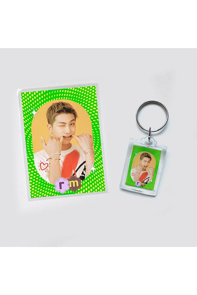 Güneş Kırtasiye Σετ μπρελόκ Bts Rm Photocard