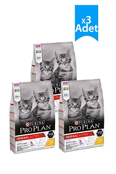 Pro Plan Pro Plan Kitten Junior Tavuklu Yavru Kedi Maması 1,5 Kg X 3 Adet