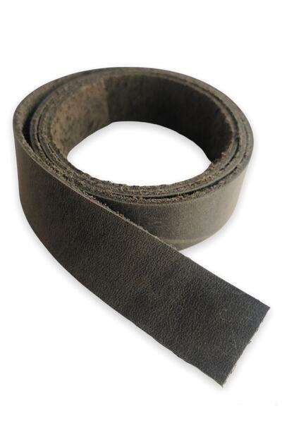 alfa tasarım atölyesi شريط جلد طبيعي (1 قطعة / 120 سم 2.1 سم) - رمادي مجنون