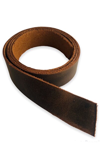 alfa tasarım atölyesi شريط جلد طبيعي (1 قطعة / 120 سم 2.1 سم) - بني مجنون