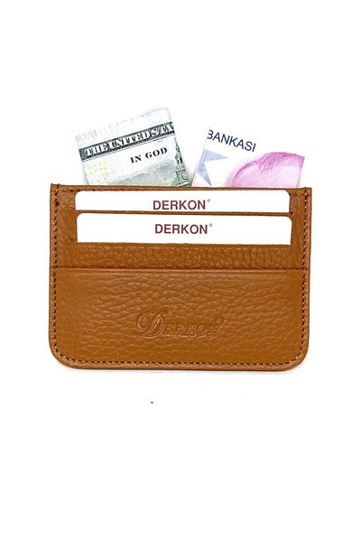 DERKON Genuine Leather Thin Unisex Card Holder