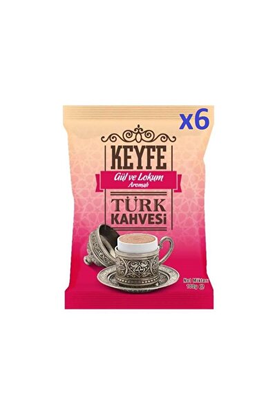 keyfe 6 Lı Güllü Lokumlu Türk Kahvesi 100 Gr