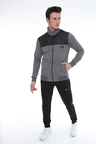 Fors Life طقم بدلة رياضية بتفاصيل شبكية وطية صدر السترة للرجال