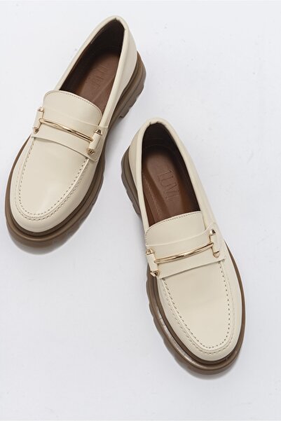 LuviShoes Dámské boty Oxford Dual Beige Skin