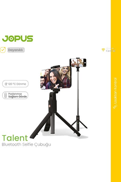 Jopus Bluetooth Kumandalı Selfie Çubuğu - Tripod Özellikli Siyah BST-01