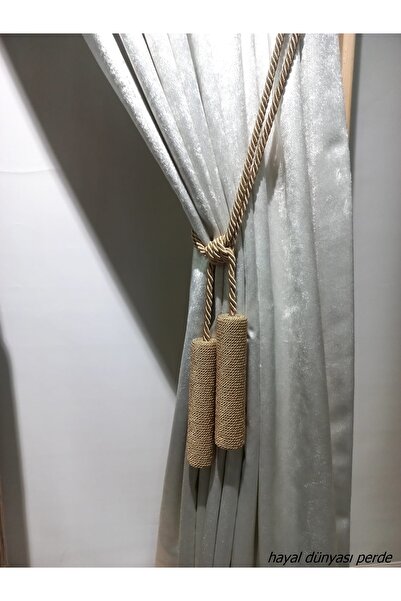 Hayal Dünyası Perde Aksesuarlar Özel Yapım Perde Toplayıcı Ahşap Üzeri Ip Sar...