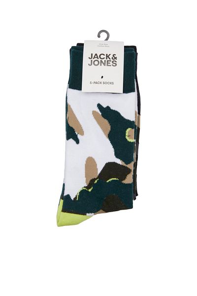 Jack & Jones Мъжки чорапи Jack Jones Cramp, 5 чифта, зелени, 12211136-21