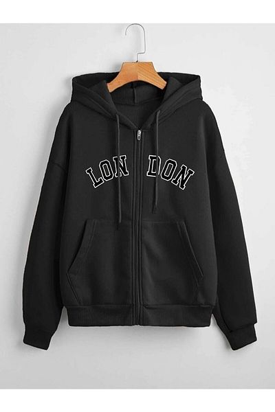 LAURELS Ζακέτα φούτερ με κουκούλα με φερμουάρ, Unisex, πλεκτό ύφασμα London