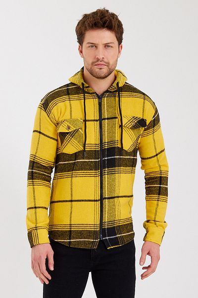 Cropper Мъжка риза Lumberjack с цип и качулка