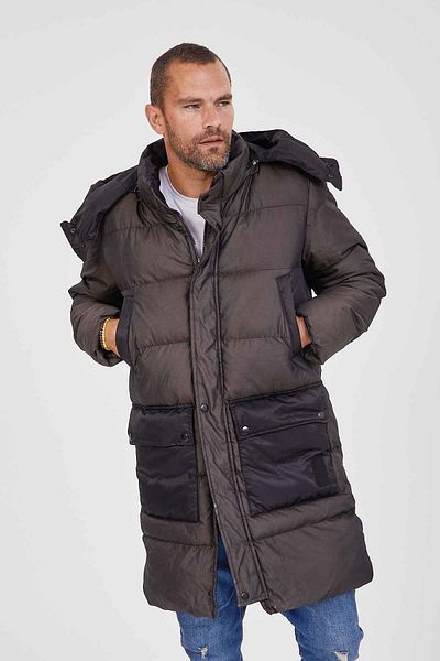 Kevin Ανδρικό φουσκωτό με κουκούλα Parka K217 Καφέ