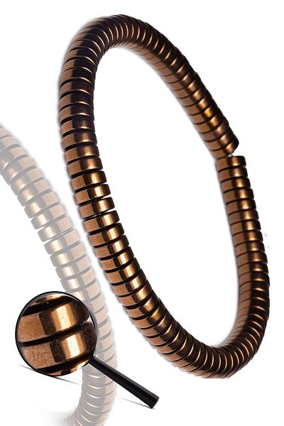 Tesbih Atölyesi Certified Rose Cylinder Aaa Hematite Stone Bracelet - Tarnish Resistant