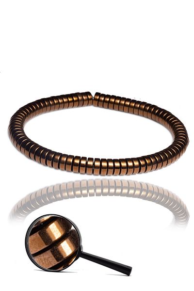 Tesbih Atölyesi Certified Rose Cylinder Aaa Hematite Stone Bracelet - Tarnish Resistant