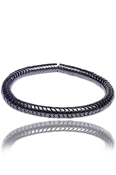 Tesbih Atölyesi Certified Aaa Silver Color Hematite Stone Bracelet - Tarnish Resistant