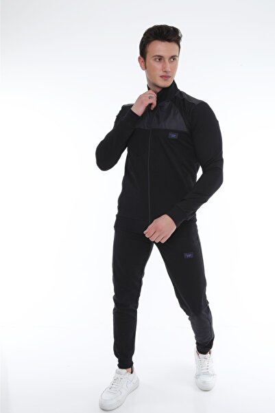 Fors Life طقم بدلة رياضية بتفاصيل شبكية وطية صدر السترة للرجال