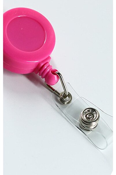 İPAX Pembe Yaka Kartı Aksesuarı Kart Yoyosu Plastik Yoyo Yaka Kartlığı Yaka I...