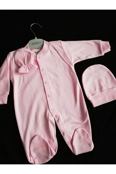 Sebi Bebe Pink Baby Rompers Set of 3