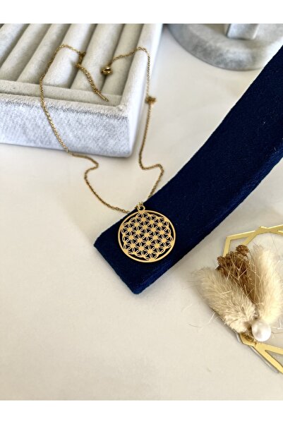 SU PERİSİ TAKI BİJUTERİ قلادة زهرة الحياة من الفولاذ المقاوم للتشويه