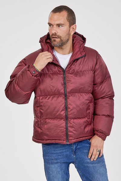 Kevin Ανδρικό πουπουλένιο παλτό με κουκούλα K220 Claret Red