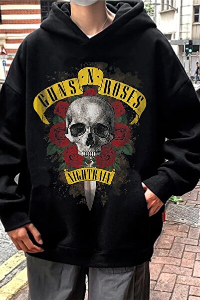 Touz Готична куртка з капюшоном Roses Kapüşonlu Hoodie Sokak Stili %100 Pamuk Sweatshirt