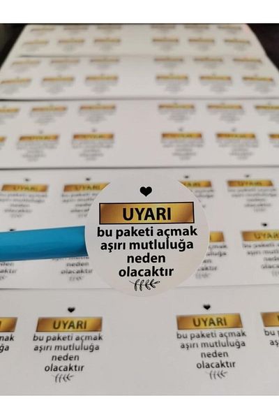 anka design Sticker -warning- Gold Appearance 4cm 48 Pieces