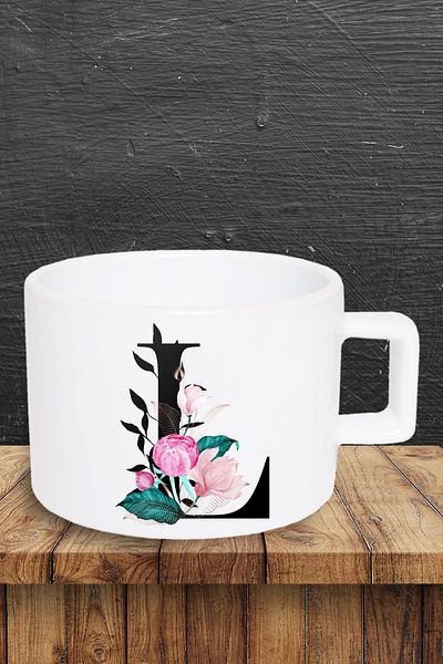 yhfoto Cup with Letter L - Cup Glass Mug - Yh27