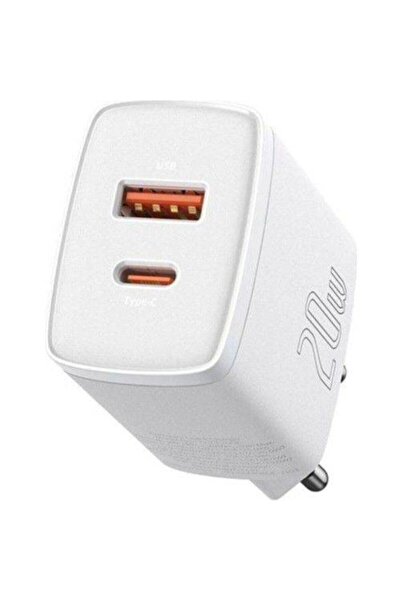 Baseus Compact 20w Qc3.0 Ultra Hızlı Şarj Adaptörü,1 Usb, 1 Type Çıkışlı Iphone Şarj Başlığı