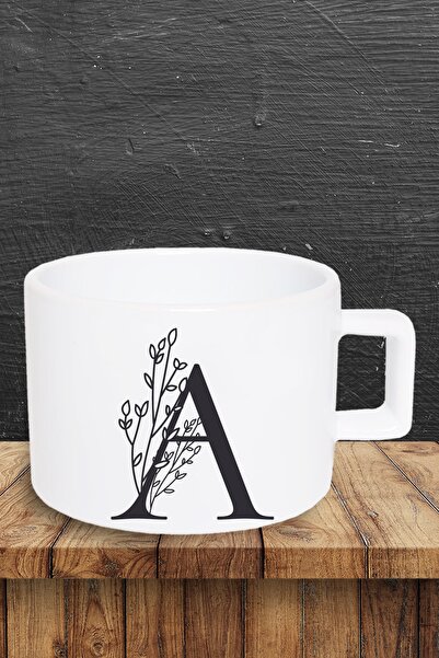 yhfoto كوب بحرف A - كوب زجاجي - Yh143