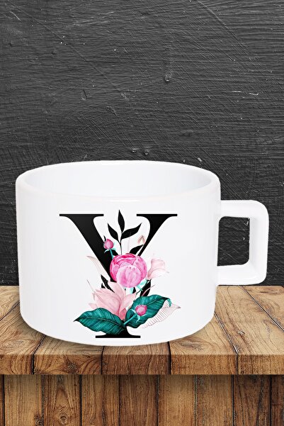 yhfoto كوب بحرف Y - كوب زجاجي - Yh37