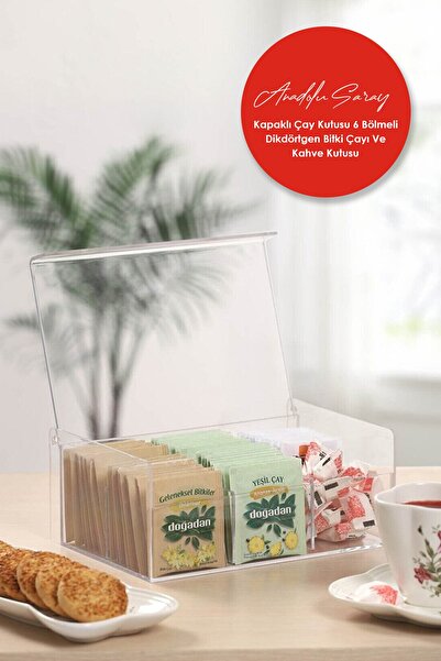 Anadolu Saray Çarşısı 6 Bölmeli Dikdörtgen Çay Ve Kahve Kutusu | Dikdörtgen Ç...