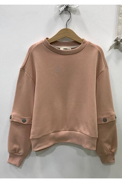 Çikoby Girl's Sweatshirt with Snap Sleeves