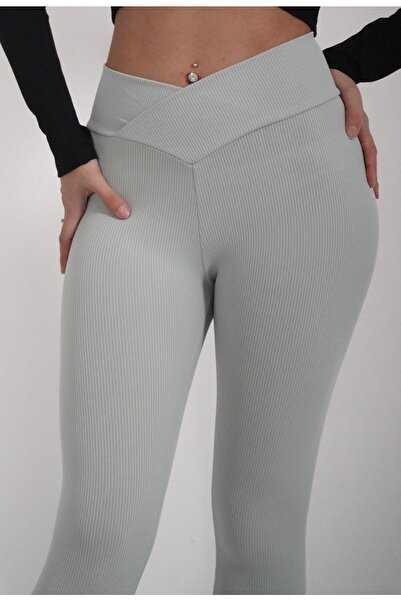 mezozoik النعناع الأخضر عالية الخصر عبر حزام مضلع طماق الرياضية