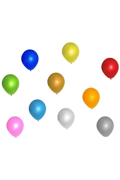 Yavuz Süs White Metallic Balloon 10 Pieces
